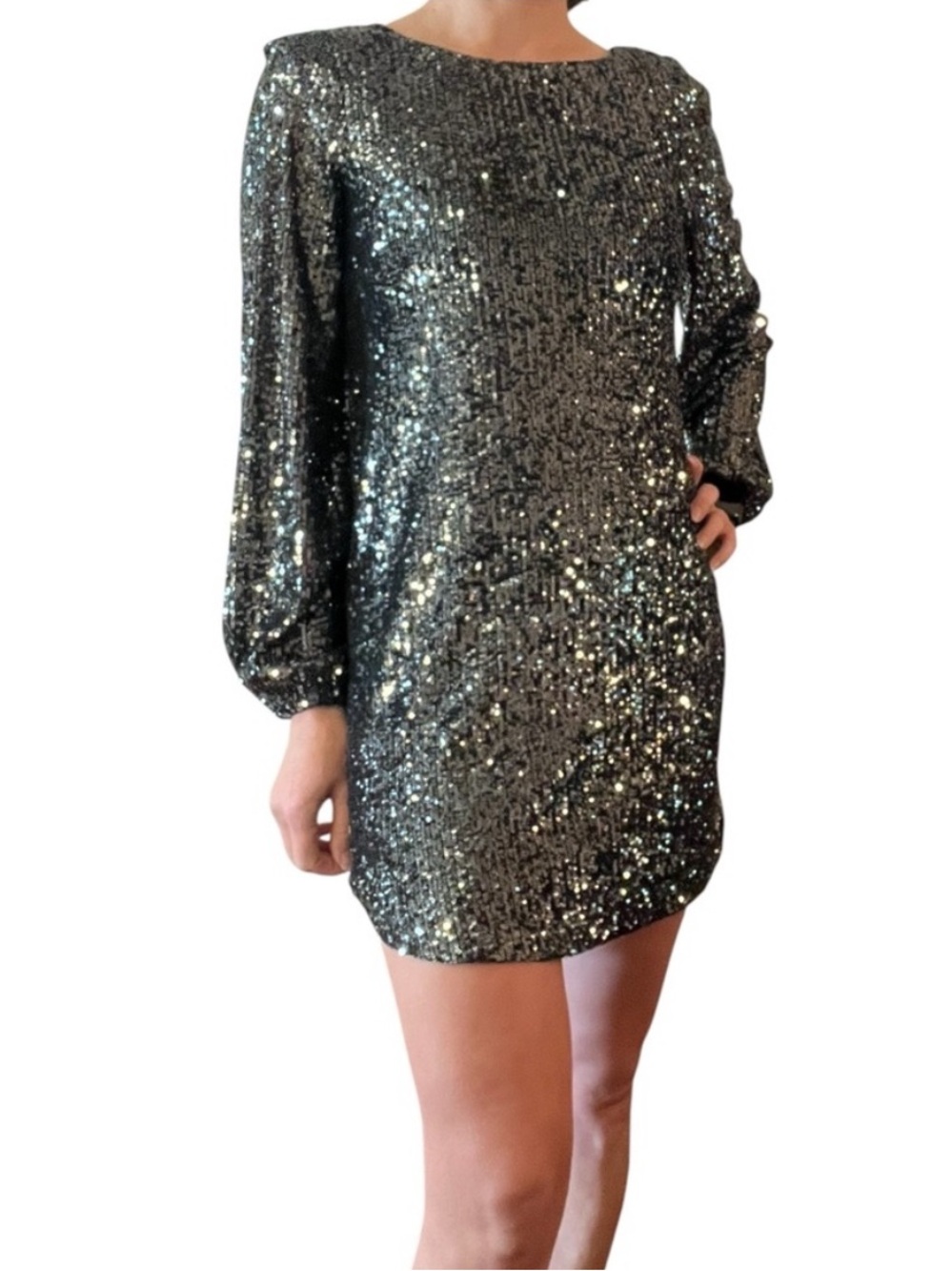 Steve Madden Sequin Dress Long Sleeve Medium
